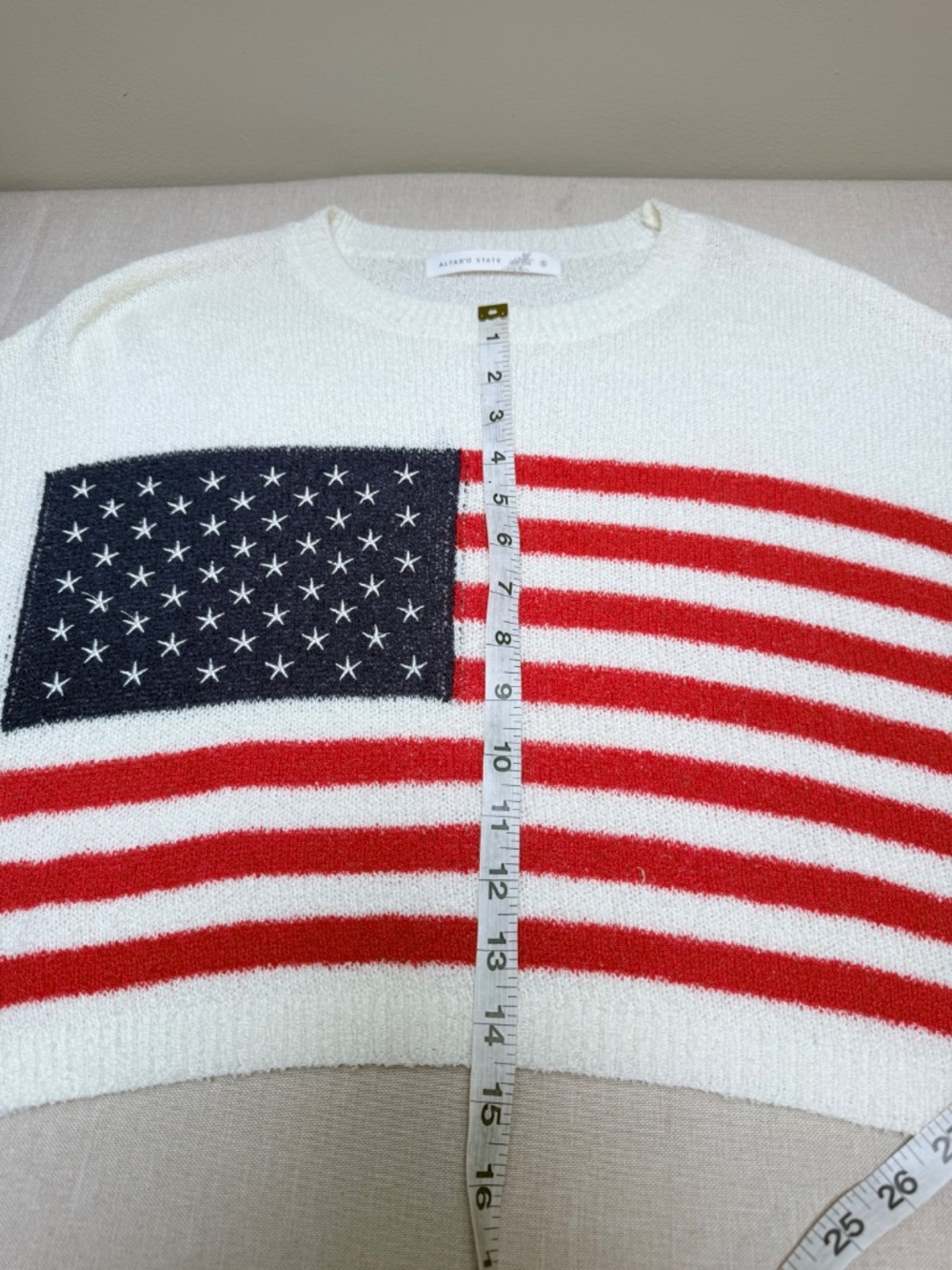 Altar’d State Summer Cropped American Flag Patriotic USA Fourth of July Sweater - Picture 4 of 10